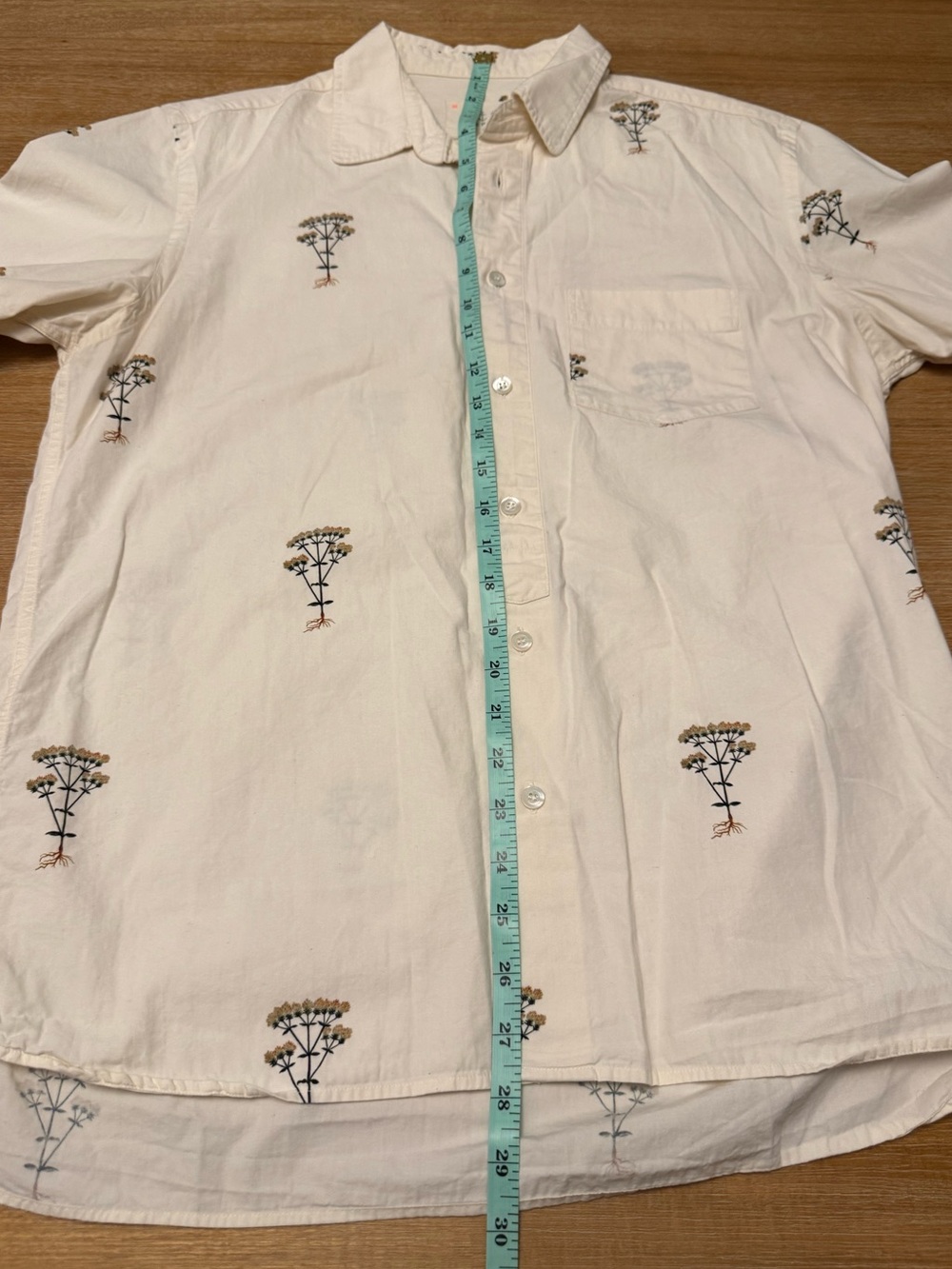 La Paz Alegre Flora Shirt – Portuguese Cotton Botanical Print Button-Up Size M - Picture 11 of 11